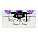 purple and green damask graduation