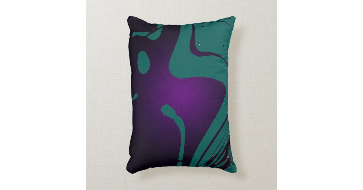 Purple and Green Decorative Pillow Zazzle
