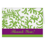 Purple and Green Floral Thank You Card
