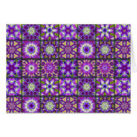 Purple and Green Fractal Collage Card