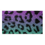 Purple and Green Glitter Gradient Cheetah Print Business Card Templates
