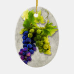 Purple and Green Grapes Christmas Ornaments