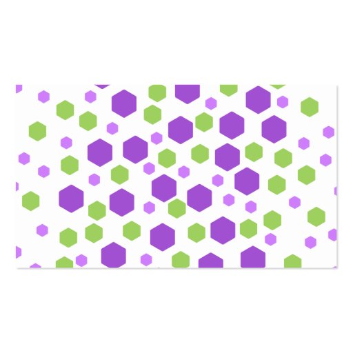 Purple and Green Hexagon Spots. Business Cards (back side)