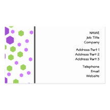 Purple and Green Hexagon Spots. Business Cards