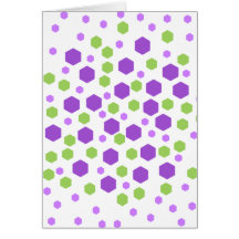 Purple and Green Hexagon Spots. Card