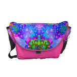 Purple and Green Kaleidoscope Fractal Courier Bag