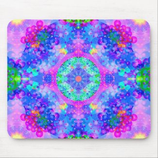 Purple and Green Kaleidoscope Fractal Mousepads