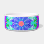 Purple and Green Kaleidoscope Fractal Dog Food Bowls