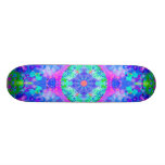 Purple and Green Kaleidoscope Fractal Skate Board