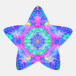 Purple and Green Kaleidoscope Fractal Stickers
