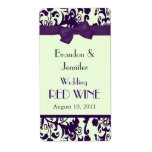 Purple and Green Wedding Mini Wine Labels