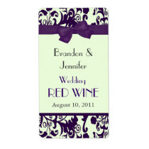 Purple and Green Wedding Mini Wine Labels