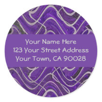 purple and grey address labels stickers by DonnaGraysonAbstract purple and grey address labels stickers