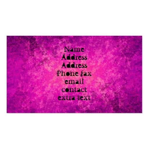 Purple and hot pink grungy punk standard size business cards (back side)