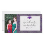 Purple and Jade Marble Valentine Photo Card