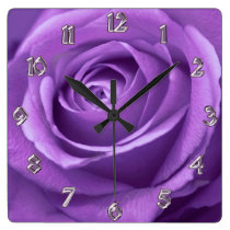 Purple and Lavender Rose Clock at Zazzle