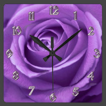 Purple and Lavender Rose Clock wall clocks