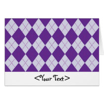 Purple and Light Purple Argyle Pattern Greeting Card