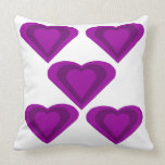 Purple and Lilac Love Hearts Pillow Cushion