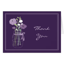 Purple and Lilac Mason Jar Thank You Cards cards