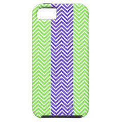 Purple and Lime Green Striped Chevron Zig Zags iPhone 5 Covers