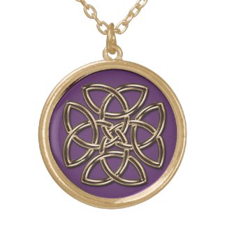 Purple and Metallic Gold Celtic Shield Knot