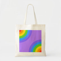 Purple and Multicolor Abstract. Canvas Bags