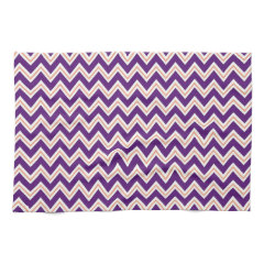 Purple and Orange Chevron Stripes Zip Zag Pattern Towel