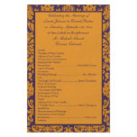 Purple and Orange Damask Wedding Program II Flyer Design