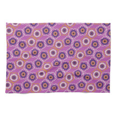 Purple and Orange Floral Pattern Gifts Towel