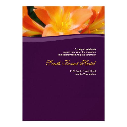 Purple and Orange Formal Wedding Invitation