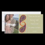 Purple and Orange Paisley Save the Date Your Photo