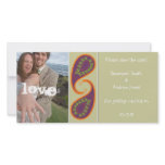 Purple and Orange Paisley Save the Date Your Photo Custom Photo Card