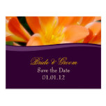 Purple and Orange Save the Date Postcard