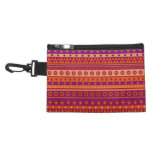 Purple and Orange Stripy Stars and Spots Pattern Accessory Bag