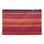 Purple and Orange Stripy Stars and Spots Pattern Travel Accessories Bag