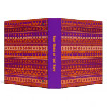 Purple and Orange Stripy Stars and Spots Pattern Binders