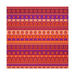 Purple and Orange Stripy Stars and Spots Pattern Canvas Prints