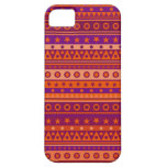 Purple and Orange Stripy Stars and Spots Pattern iPhone 5 Cases