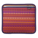 Purple and Orange Stripy Stars and Spots Pattern Sleeves For iPads