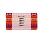 Purple and Orange Stripy Stars and Spots Pattern Address Label