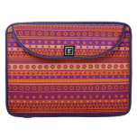 Purple and Orange Stripy Stars and Spots Pattern MacBook Pro Sleeves