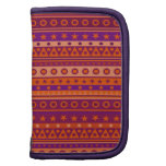 Purple and Orange Stripy Stars and Spots Pattern Organizers