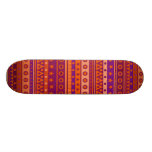 Purple and Orange Stripy Stars and Spots Pattern Skate Boards