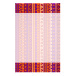 Purple and Orange Stripy Stars and Spots Pattern Personalized Stationery