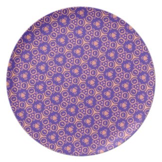 purple and peach triangle pattern party plate