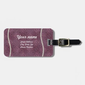 Purple and Pearls Luggage Tag