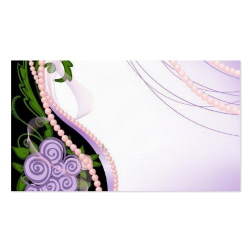Purple and Pink Beads Flowers Business Card Templates (front side)