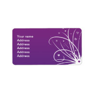 Purple and Pink Butterfly Swirl Custom Address Label