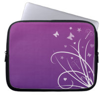 Purple and Pink Butterfly Swirl Laptop Sleeves